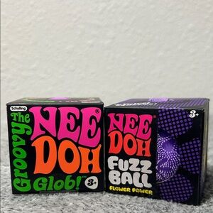 Nee Doh Groovy Glob and Fuzz Ball Set - Purple